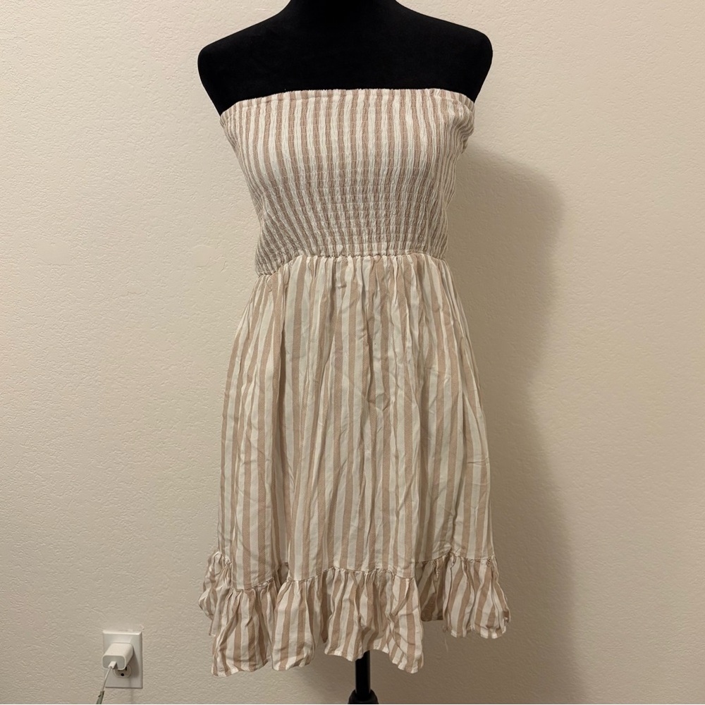 striped strapless summer dress